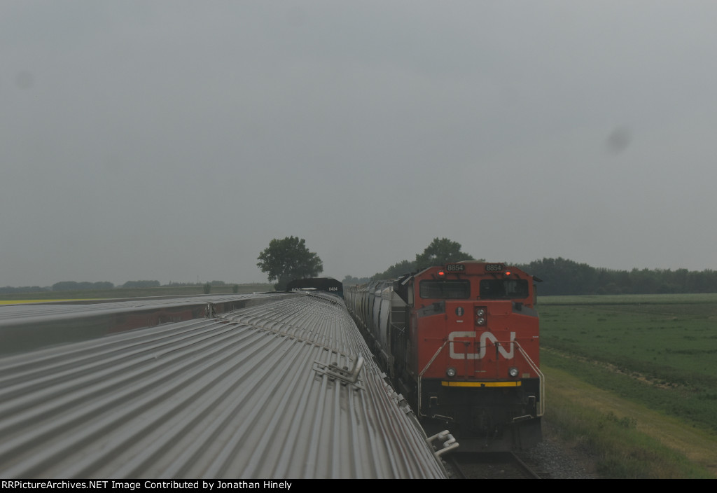 Overtaking a CN Grain train